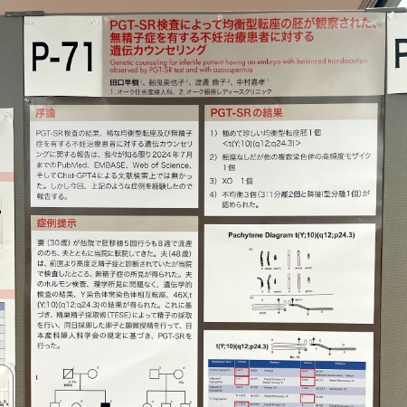 PGT-SR検査によって均衡型転座の胚が観察された、無精子症を有する不妊治療患者に対する遺伝カウンセリング